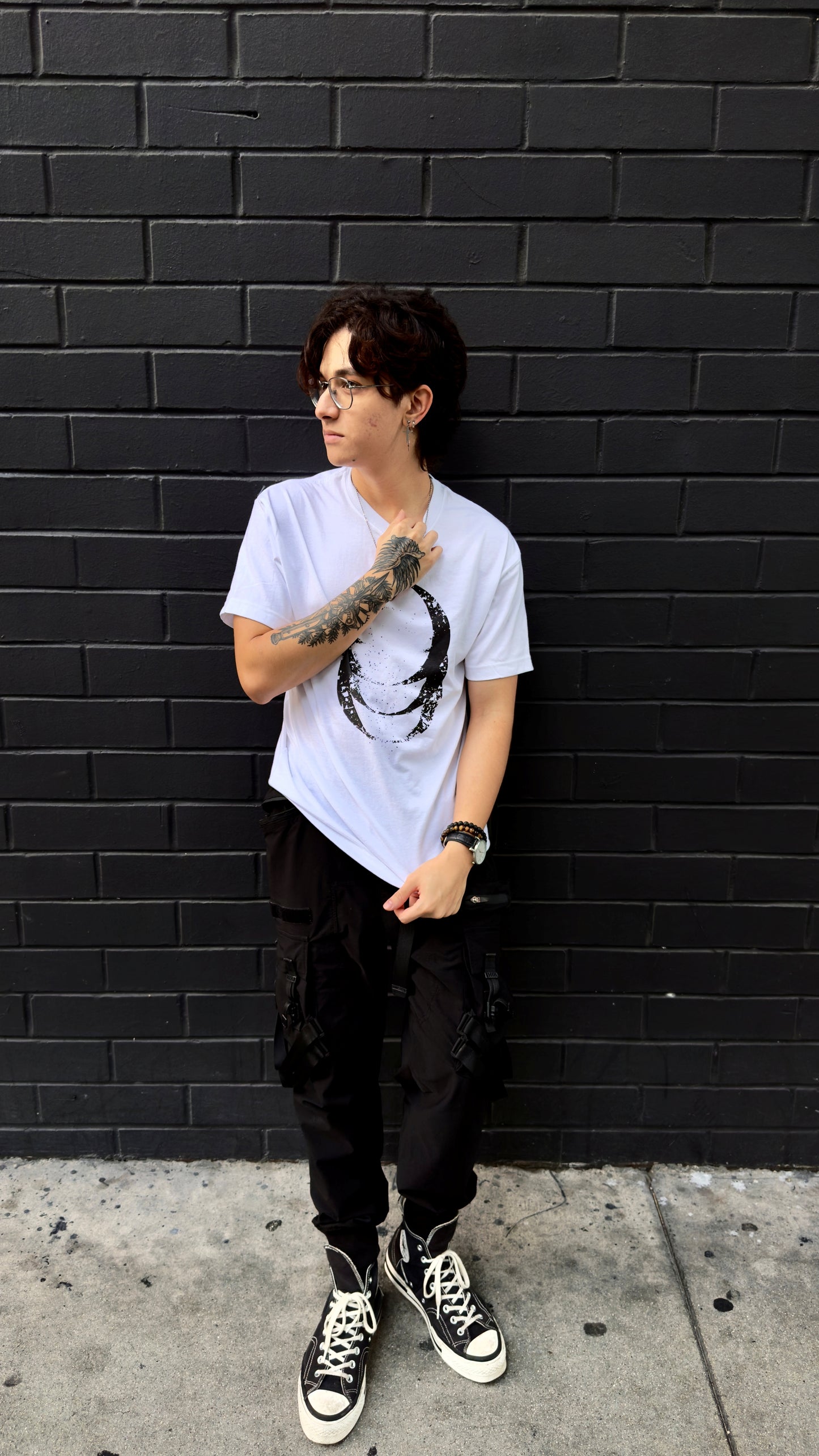 White & Black Logo T-Shirt